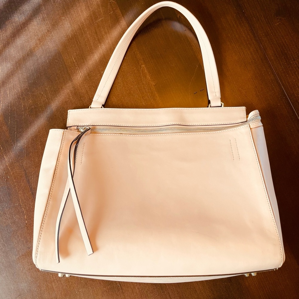 Pink 100% Leather Shoulder Bag Tote